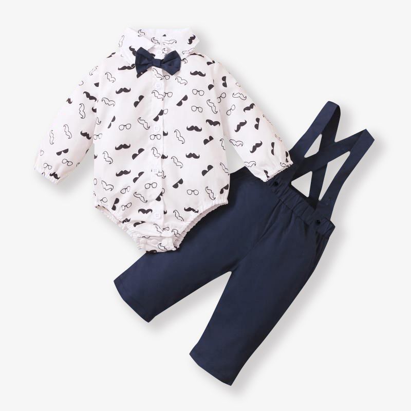2 pezzi Neonato Ragazzo Risvolto Avant-garde Set neonato Navy big image 1