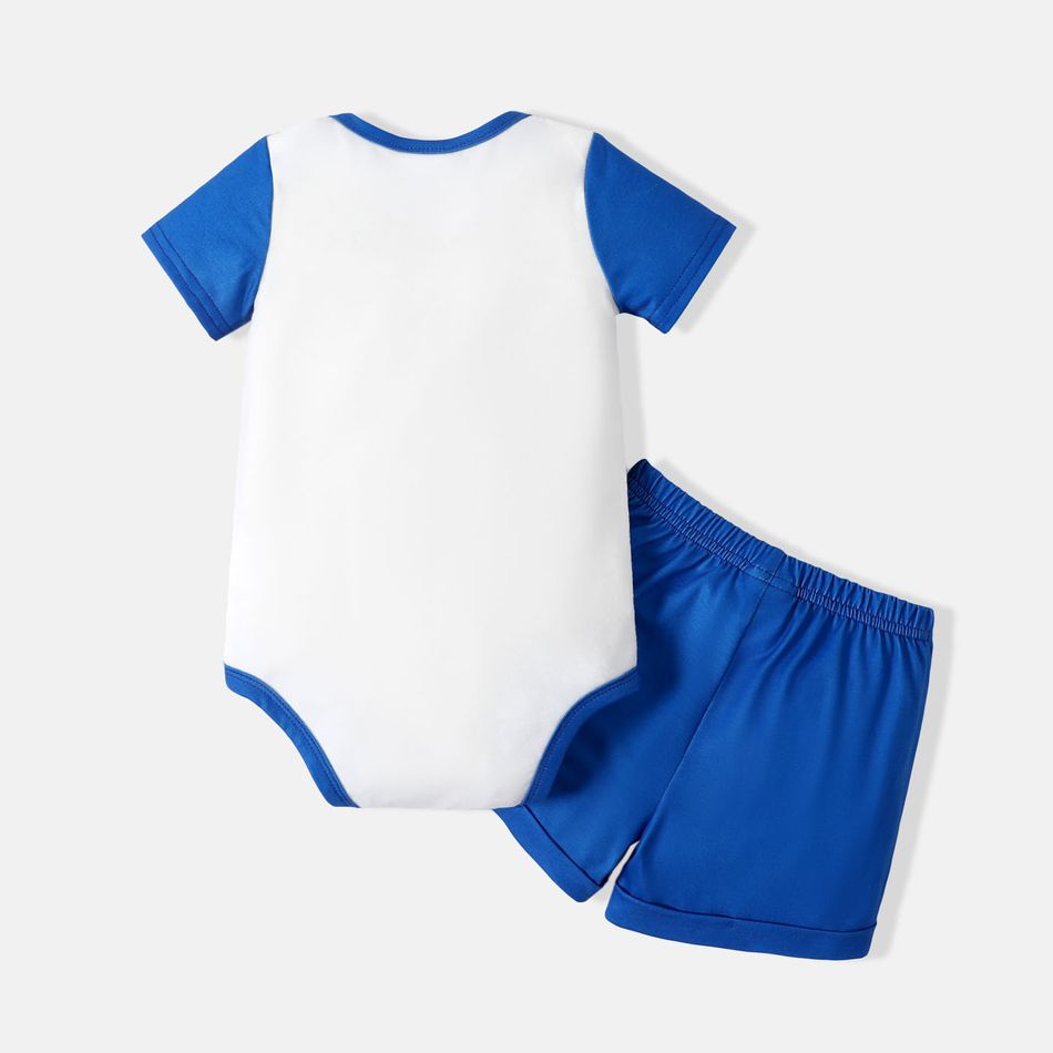 PAW Patrol 2pcs Little Boy/Girl Short-sleeve Graphic Romper and Shorts Set Blue big image 3