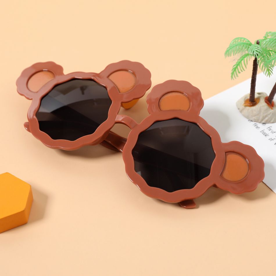 Kids Cute Cartoon Little Bear Shape Frame Decorative Glasses Party Accessory Brown