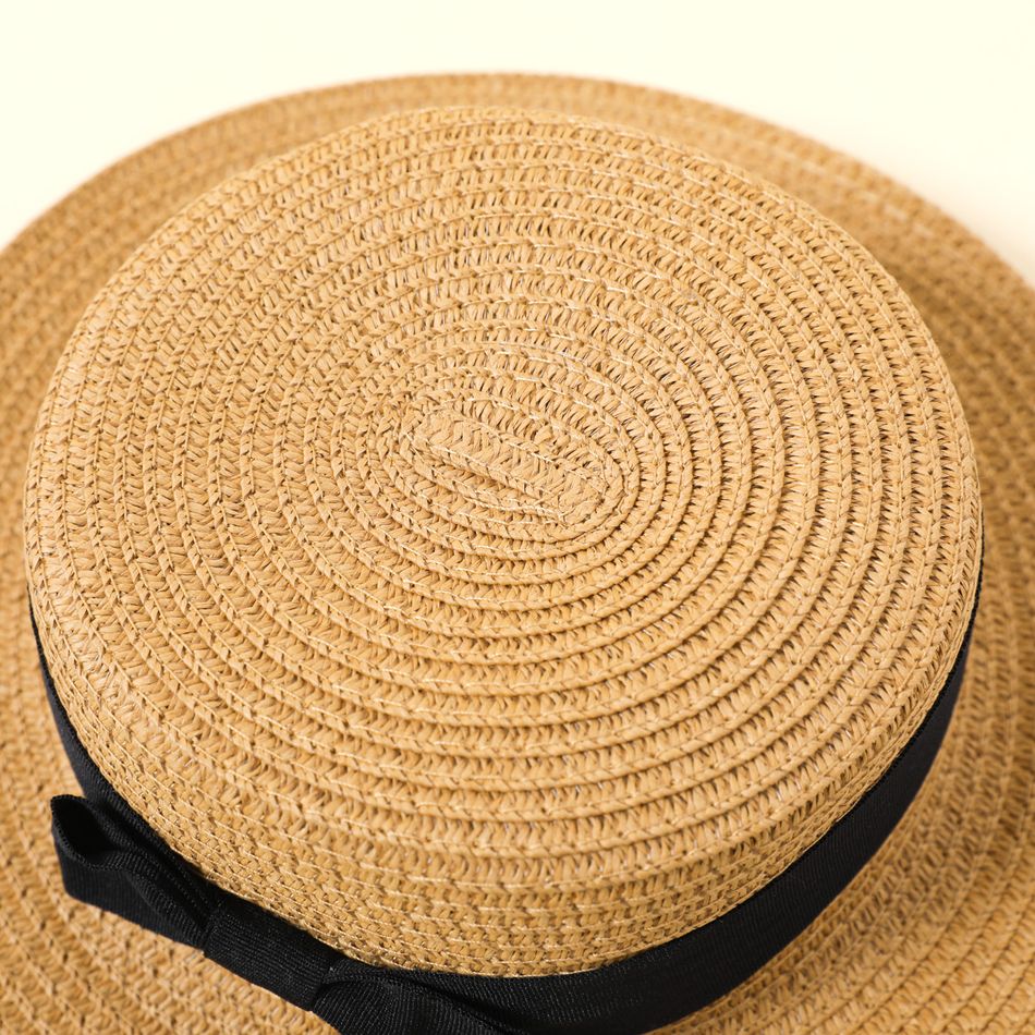 chapéu de palha para decoração de nó para bebê/criança/criança Cor de Caqui big image 6