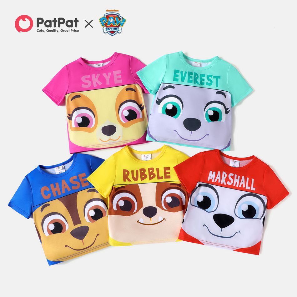PAW Patrol Toddler Boy/Girl Character Print Short-sleeve Tee/ Striped Colorblock Elasticized Pants Red#2 big image 5