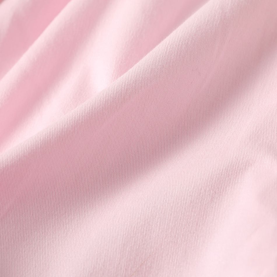 Shorts de bolsa de papel com design de bolso de botão de cor sólida para menina infantil Rosa big image 6