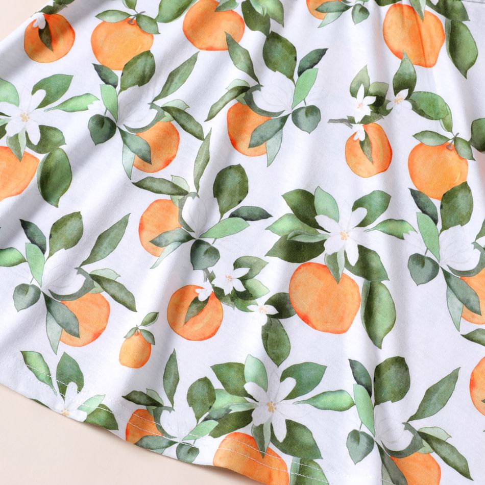 Toddler Girl Floral Orange Print Short-sleeve Dress Multi-color big image 5