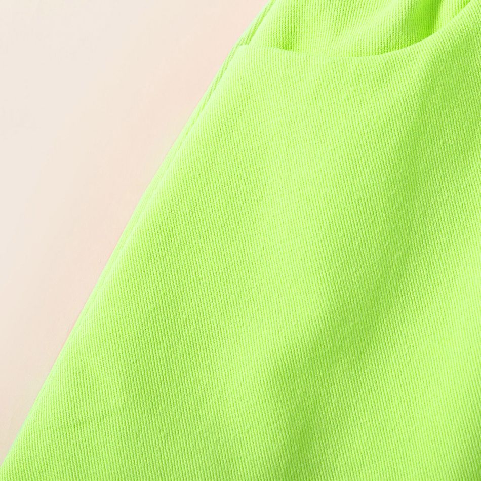 Toddler Girl 100% Cotton Solid Color Pocket Button Design Elasticized Skirt lightgreen big image 4