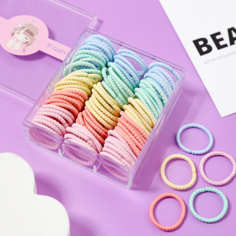Boxed Colorblock Nylon Hair Ties for Girls Color block