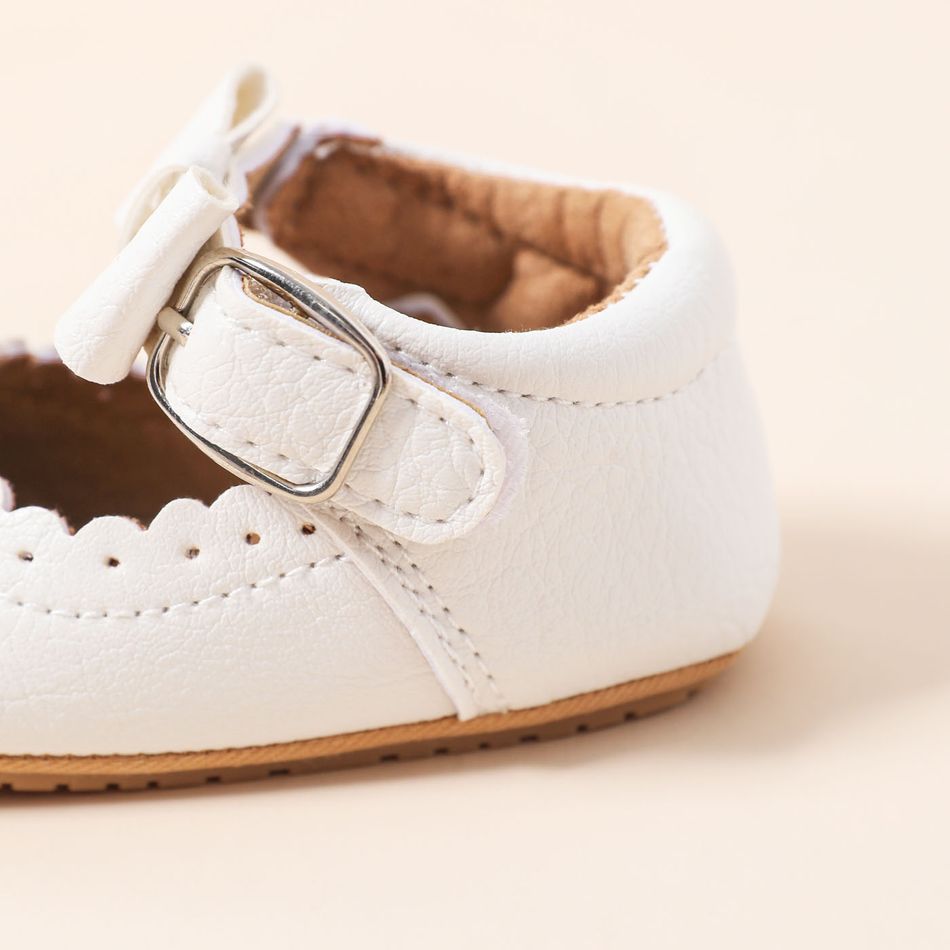 طفل / طفل حذاء طفل القوس الديكور متموجة حافة أحذية prewalker أبيض