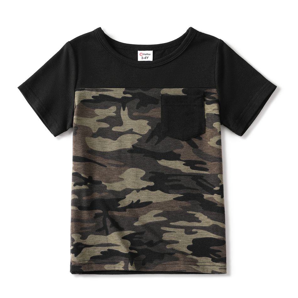 Family Matching Camouflage Short-sleeve V Neck Bodycon Dresses and Splicing T-shirts Sets CAMOUFLAGE big image 10