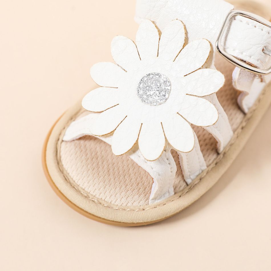 Baby / Toddler Floral Decor Sandals Prewalker Shoes White big image 5