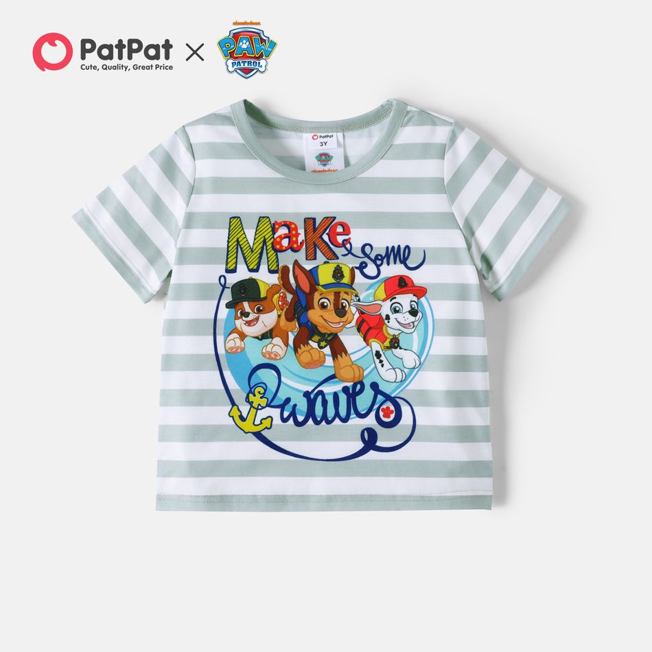 PAW Patrol Toddler Boy/Girl Puppy and Stripe Tee Light Grey
