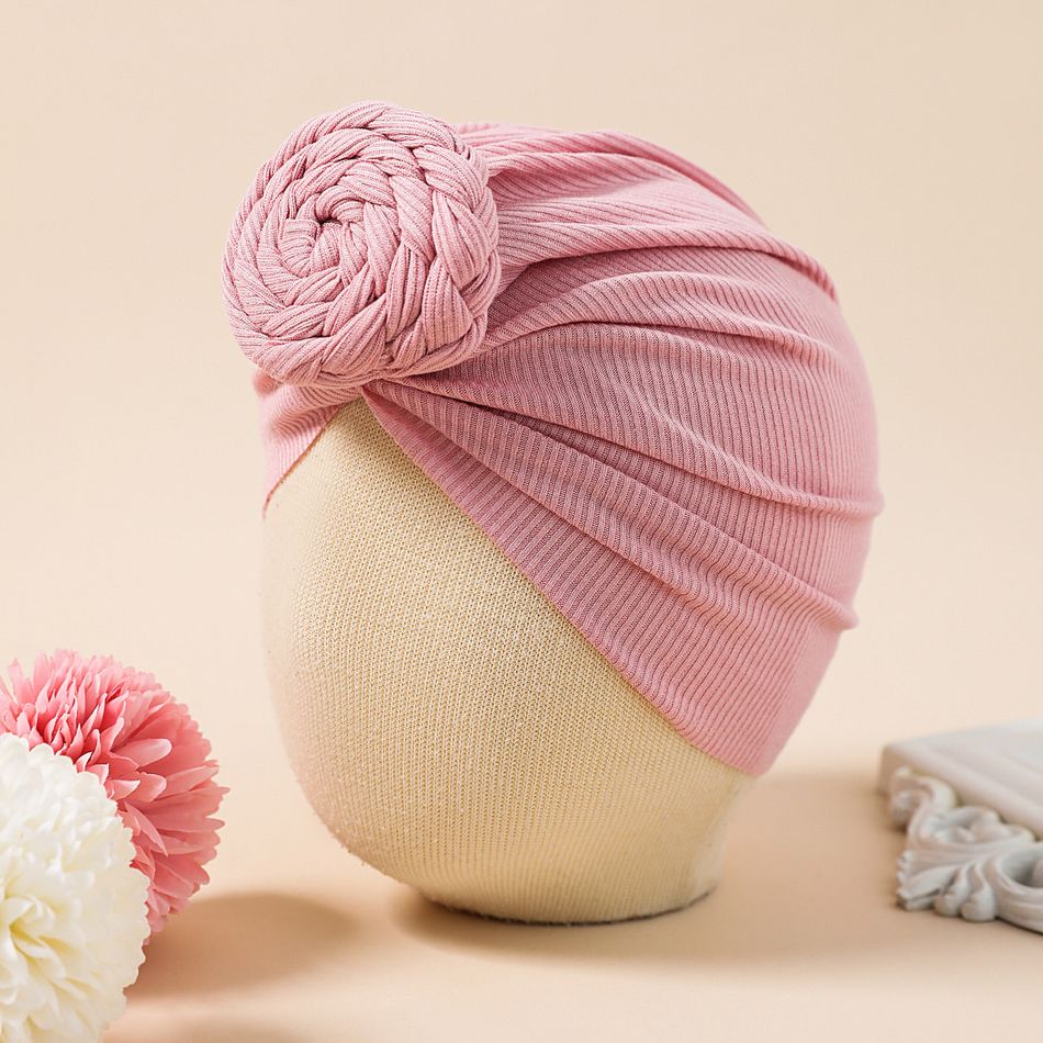 Pure Color Swirl Flower Headband Turban for Mom and Me Light Pink big image 6
