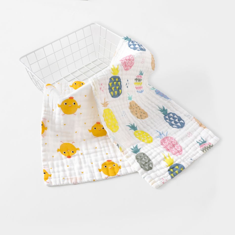 Confezione da 2 asciugamani per neonati in cotone 100% ad alta densità Asciugamano per il viso assorbente morbido a 6 strati per bambini Colore-A big image 8