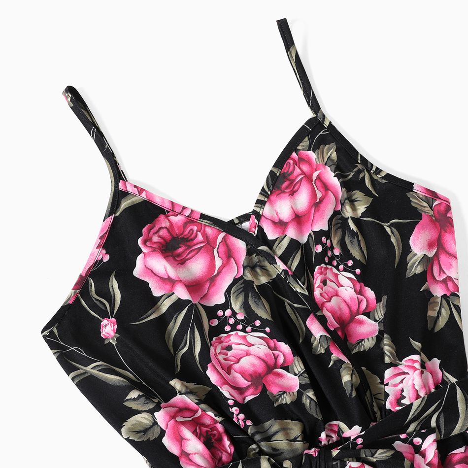 Look de família Flor grande Tira para pendurar Conjuntos de roupa para a família Conjuntos Preto big image 3