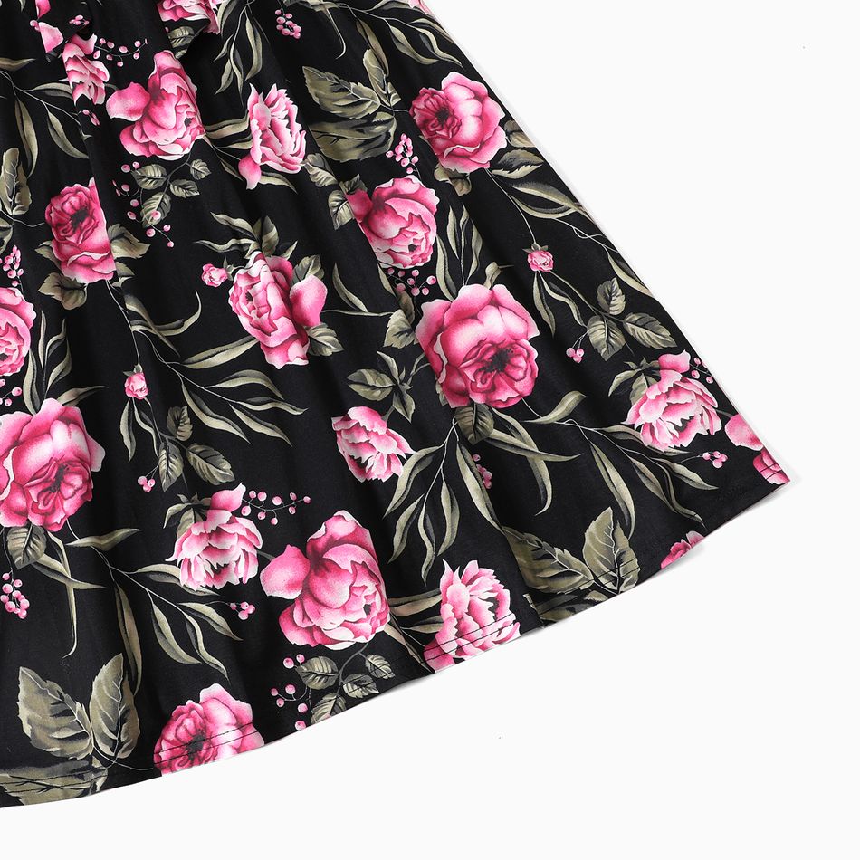 Look de família Flor grande Tira para pendurar Conjuntos de roupa para a família Conjuntos Preto big image 5