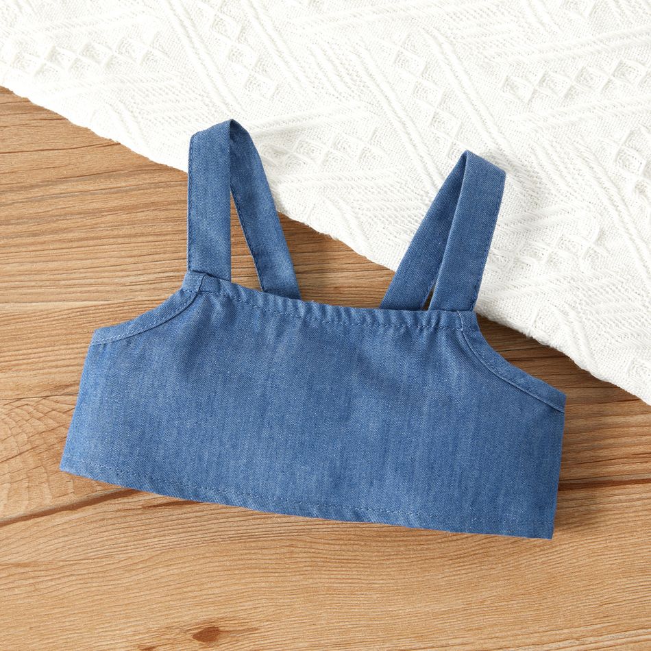 2 unidades Bebé Menina Extremidades franzidas Bonito Conjunto para bebé Azul big image 3