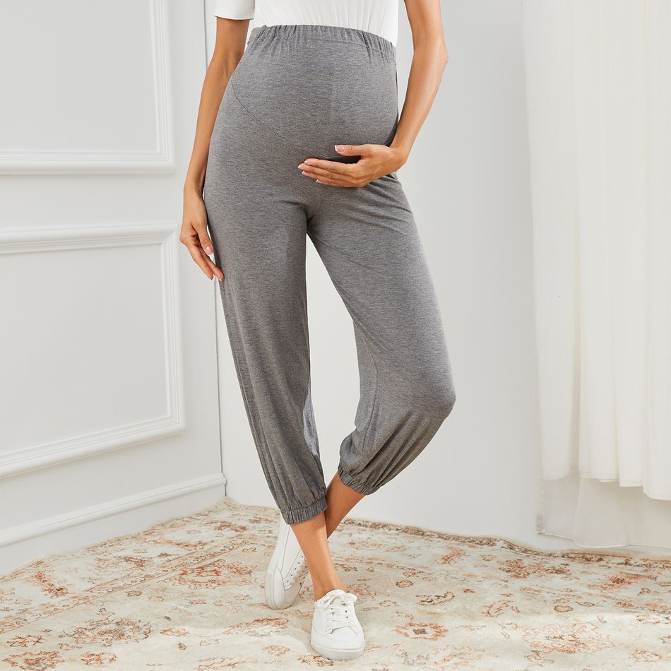 Maternity High Waisted Casual Dark Grey Sweatpants Dark Grey
