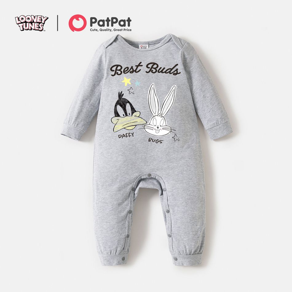 Looney Tunes Baby Boy/GIrl Little Bunny Cotton Jumpsuit Grey