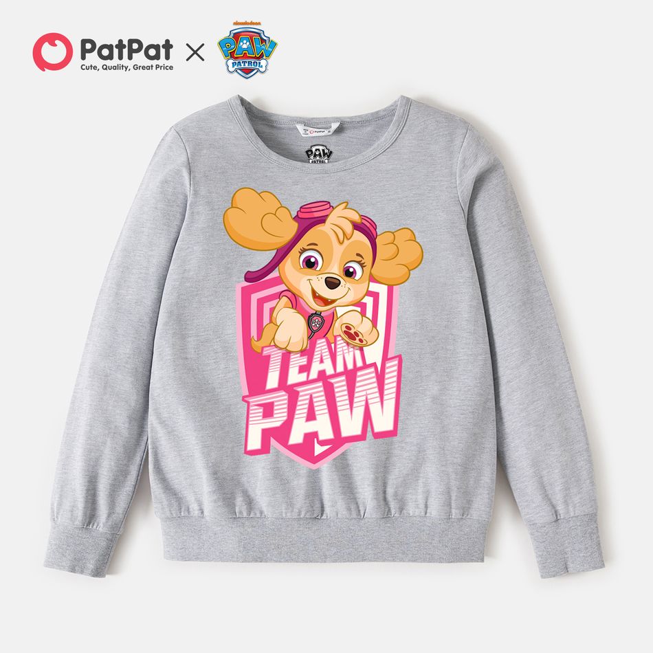 PAW Patrol Family Matching 100% Cotton Long-sleeve Graphic Grey Sweatshirts Light Grey big image 6