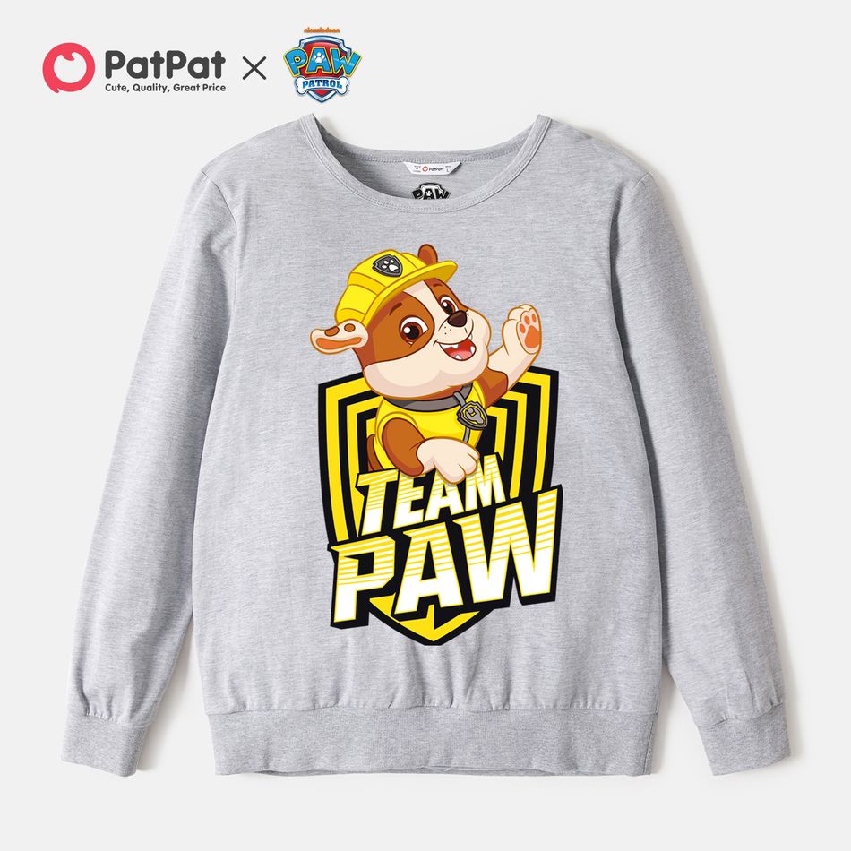 PAW Patrol Family Matching 100% Cotton Long-sleeve Graphic Grey Sweatshirts Light Grey big image 2