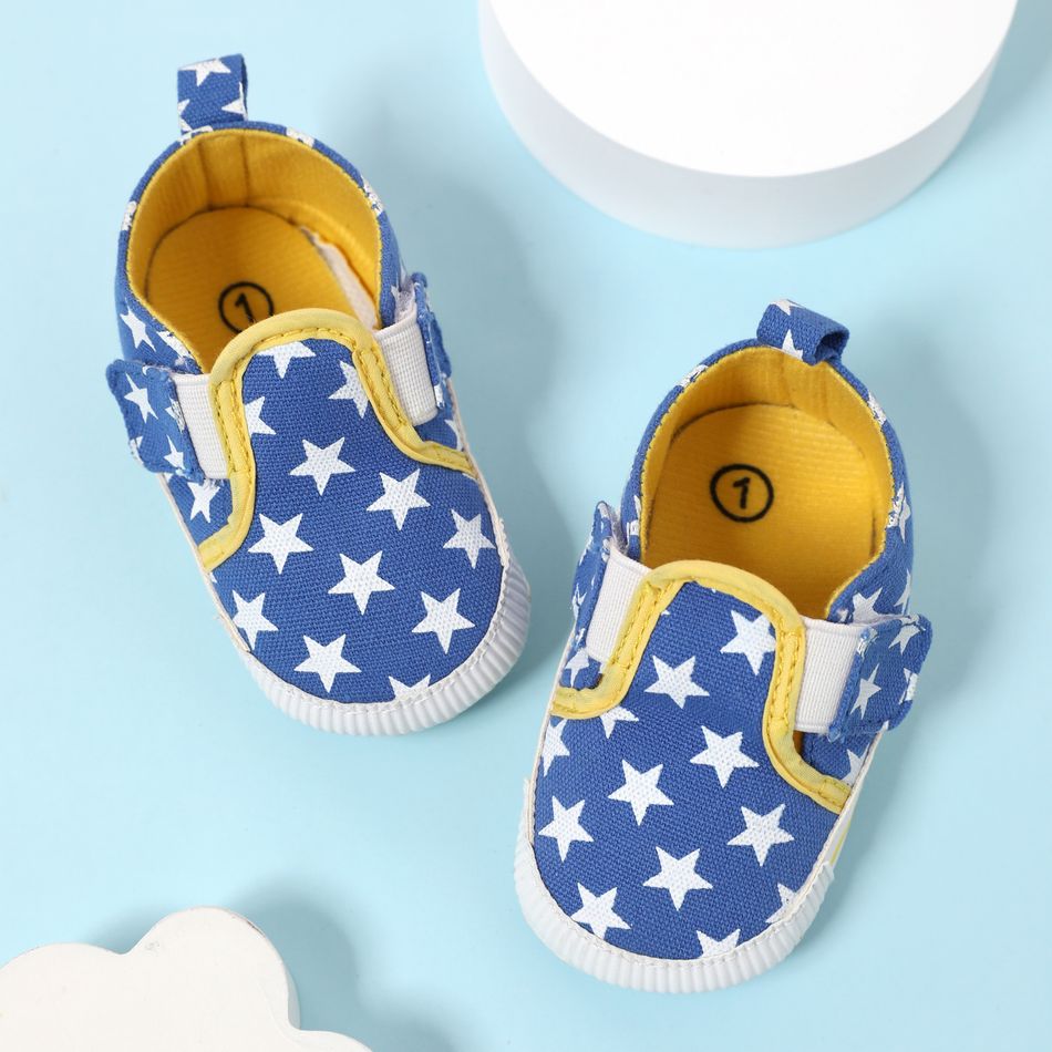 Baby / Toddler Stars Print Soft Sole Velcro Prewalker Shoes Blue big image 2