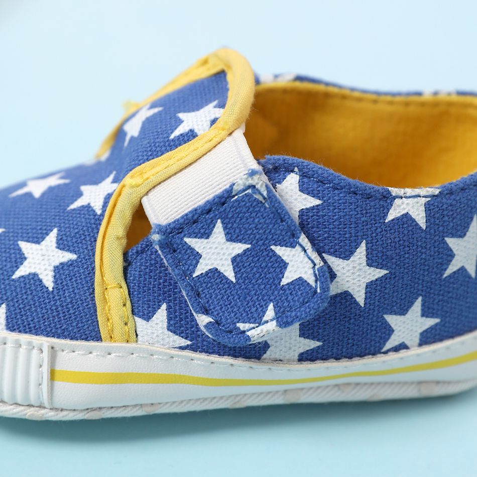 Baby / Toddler Stars Print Soft Sole Velcro Prewalker Shoes Blue big image 4