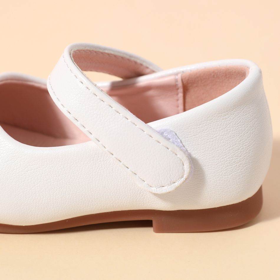 حذاء ماري جين أبيض بسيط للأطفال الصغار أبيض big image 3