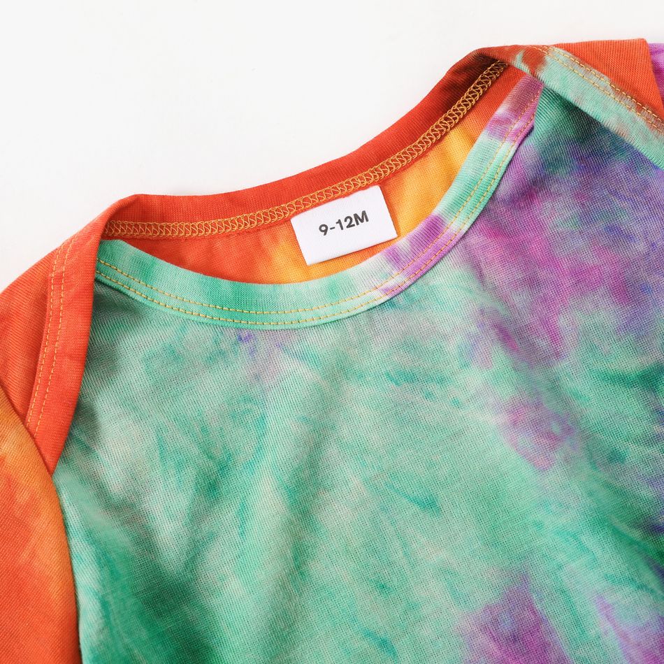Tie Dye Sleeveless Spaghetti Strap Romper for Mom and Me Orange big image 9
