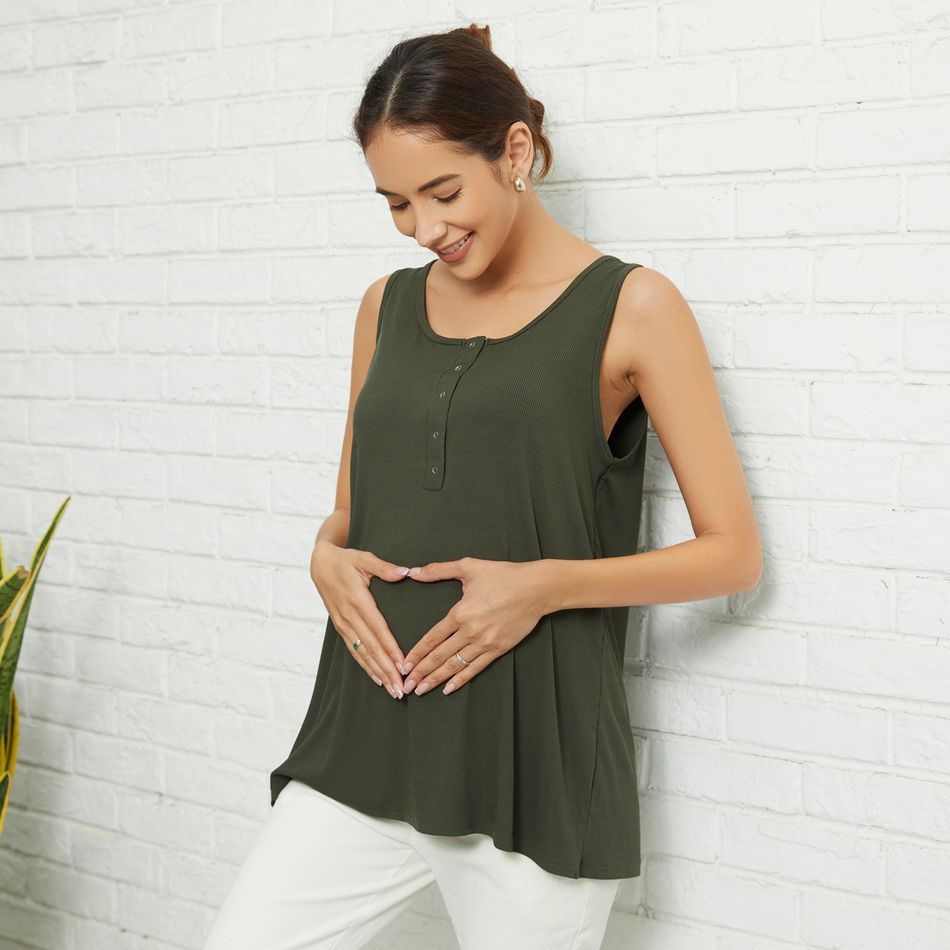 Nursing Sports Henley Tank Top Green
