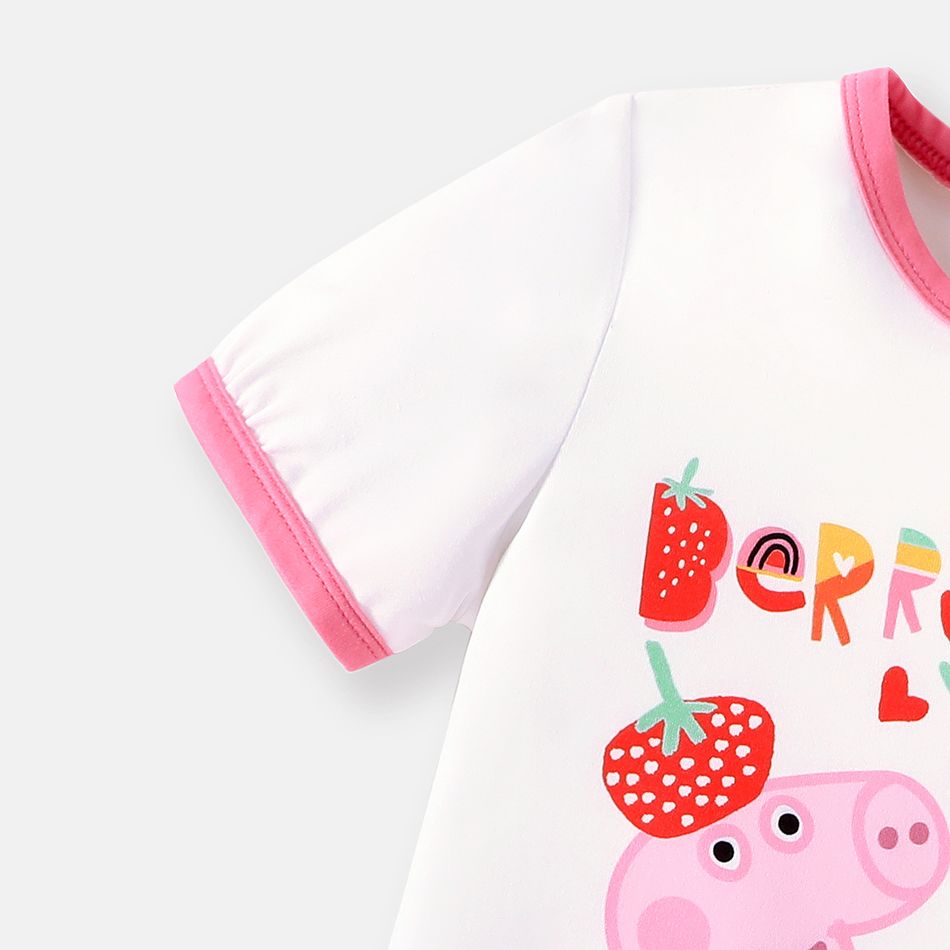 Peppa Pig Toddler Girl Short-sleeve Tee/Sleeveless Dress/Cherry Print Pink Pants White big image 6