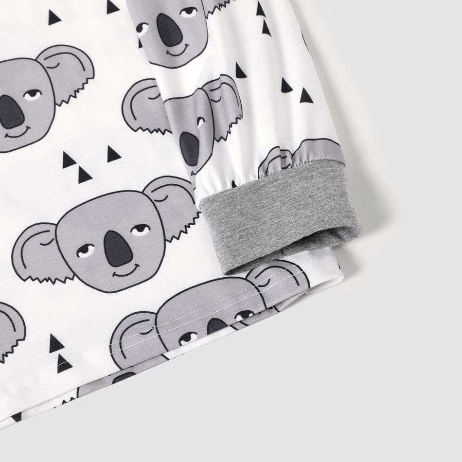 Family Matching All Over Koala Print Long-sleeve Pajamas Sets (Flame Resistant) White big image 7