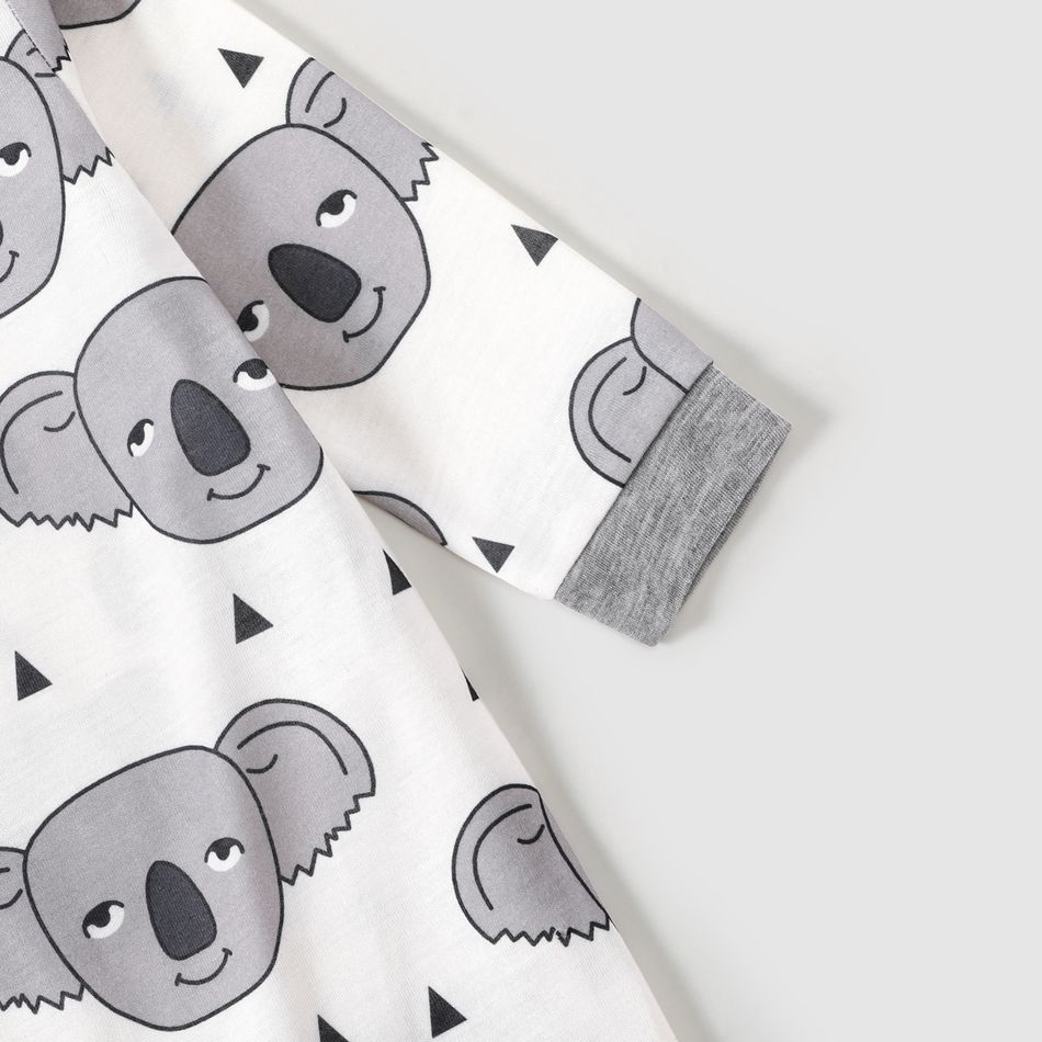 Family Matching All Over Koala Print Long-sleeve Pajamas Sets (Flame Resistant) White big image 8