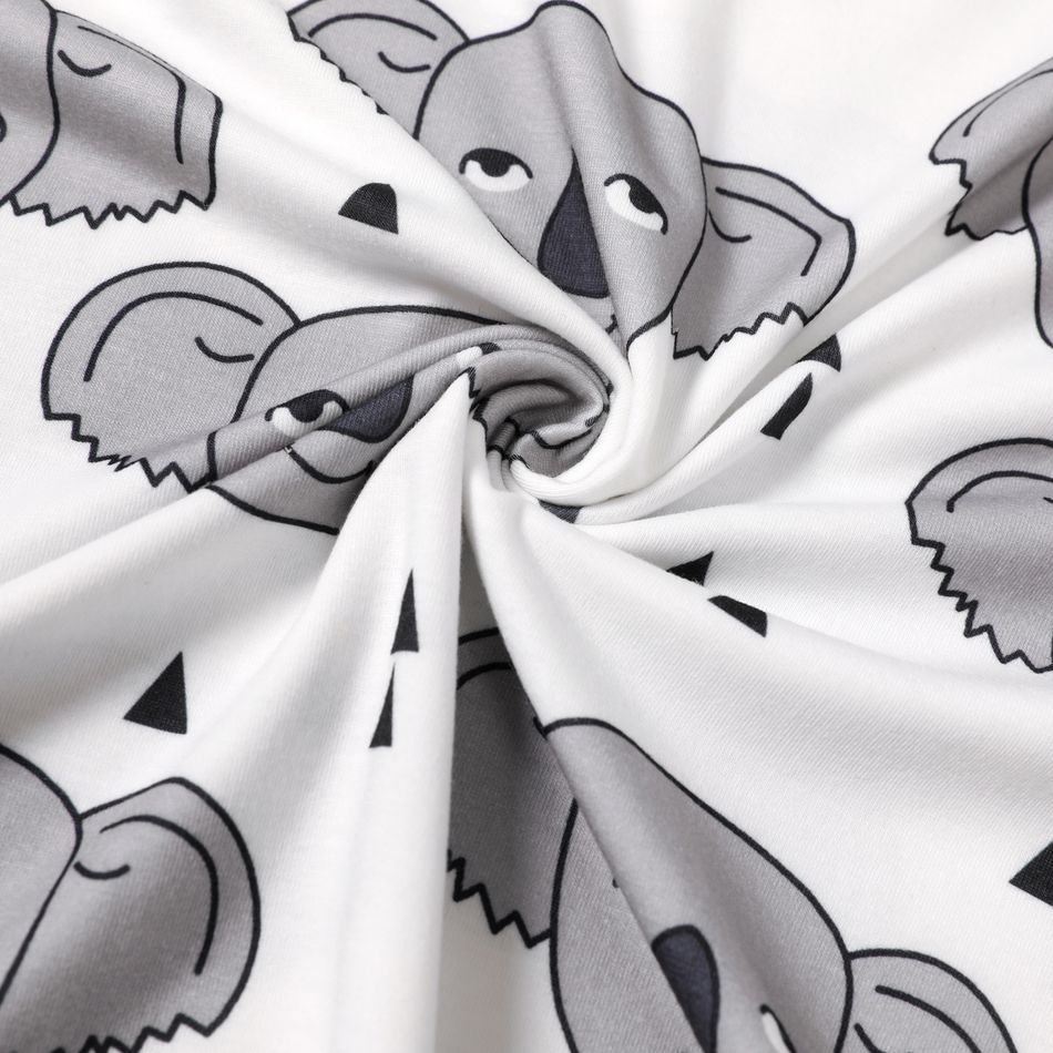 Family Matching All Over Koala Print Long-sleeve Pajamas Sets (Flame Resistant) White big image 6