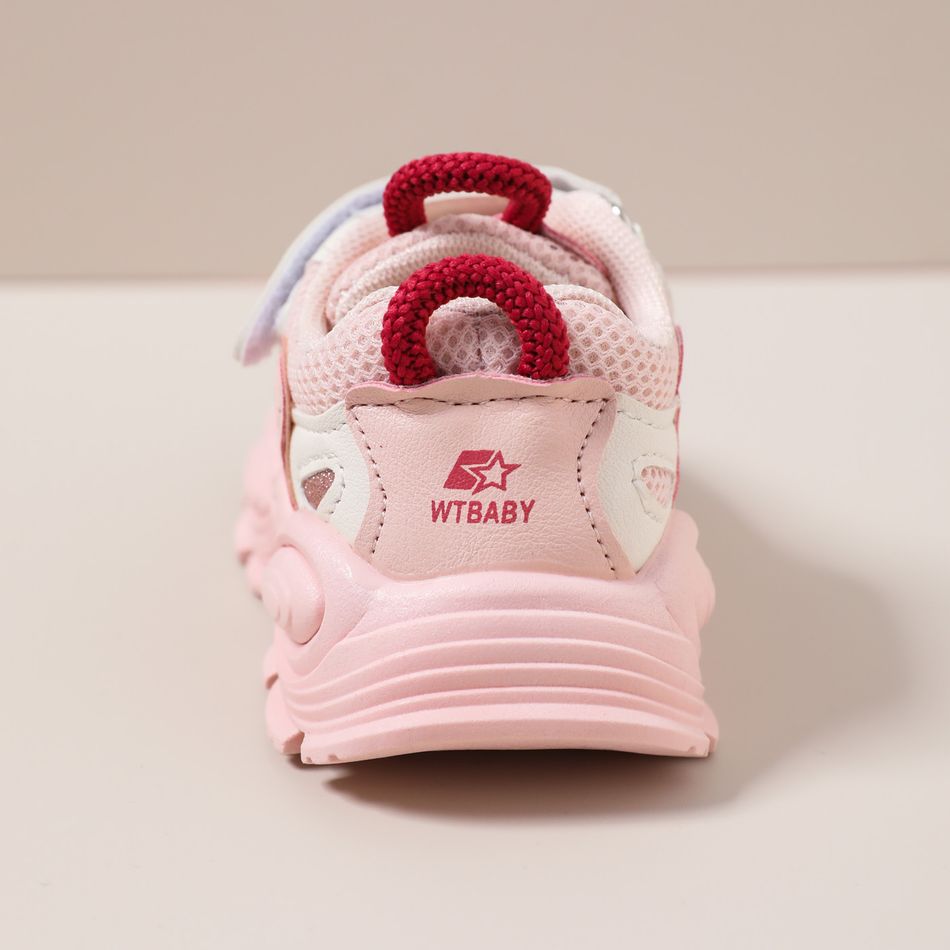 Toddler Breathable Mesh Panel Pink Sneakers Pink big image 5