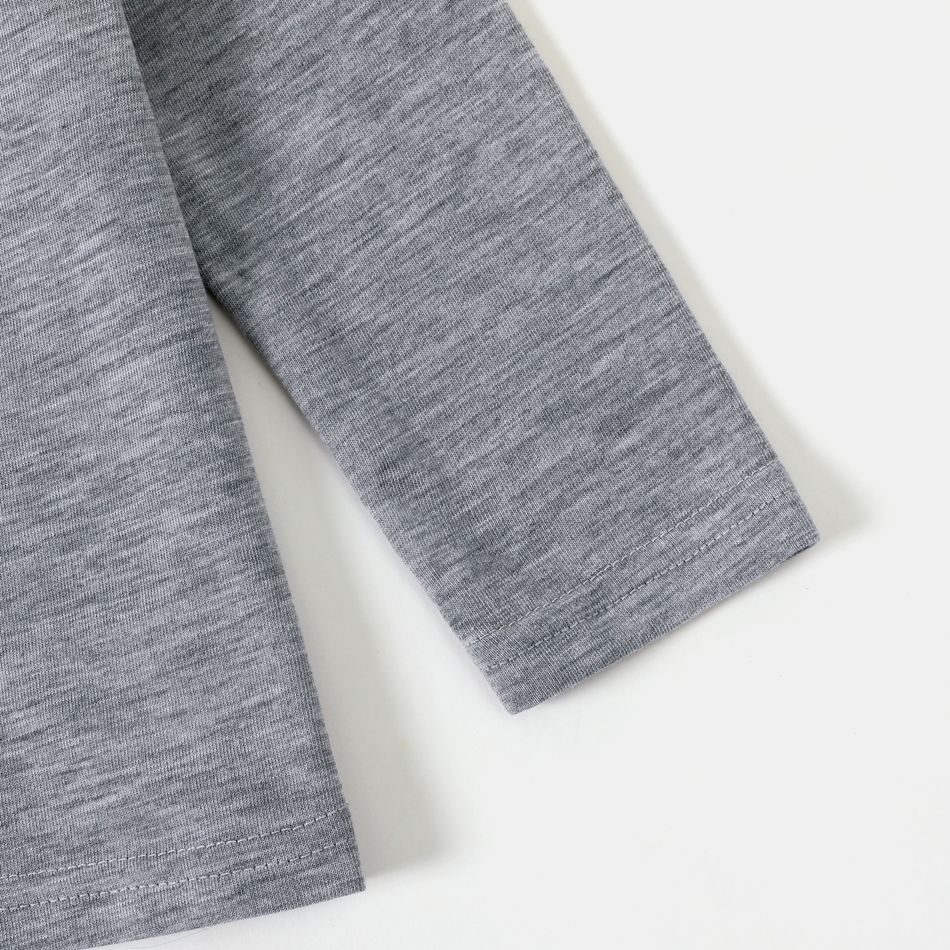 Family Matching Long-sleeve Elephant Print Plaid Pajamas Sets (Flame Resistant) Grey big image 9