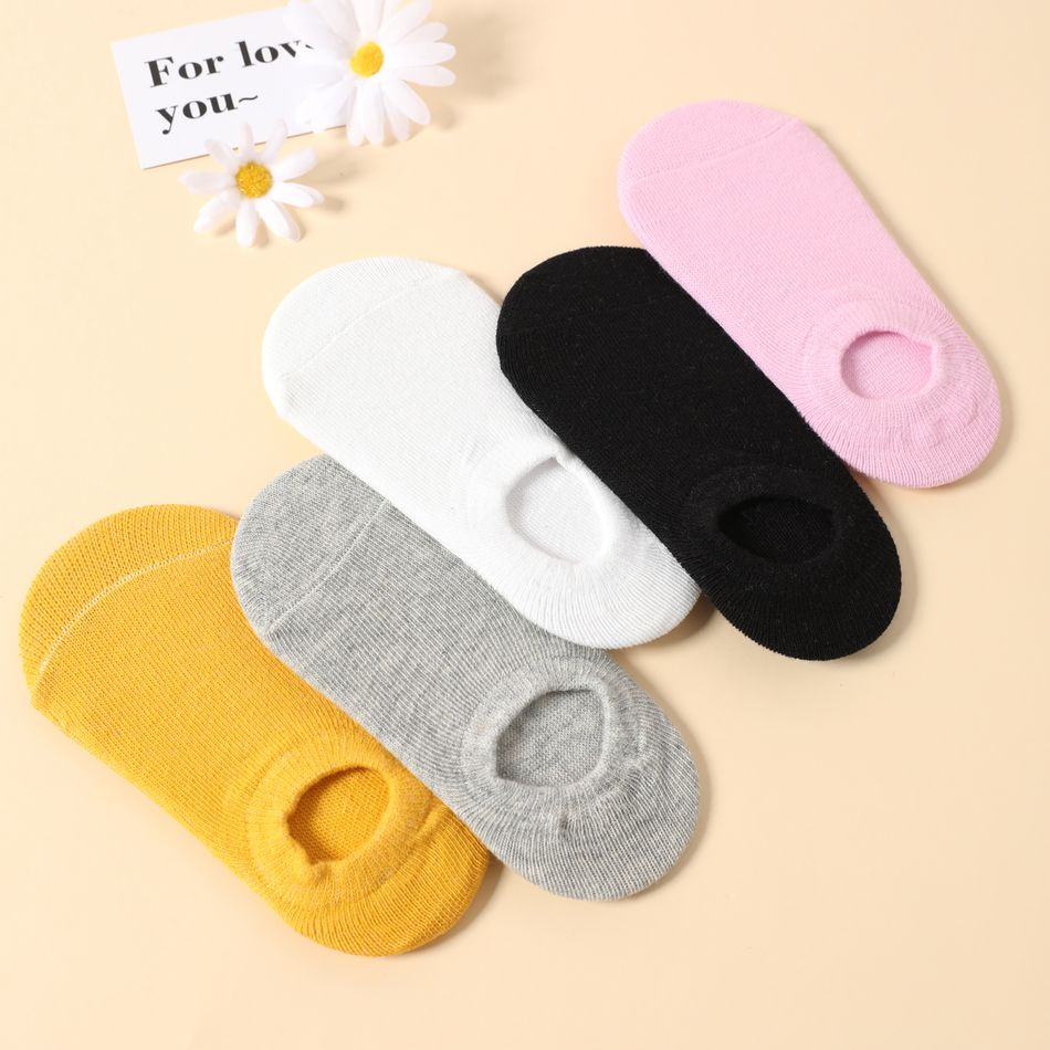 5-pairs Baby / Toddler / Kid Simple Solid Ankle Socks Multi-color big image 2