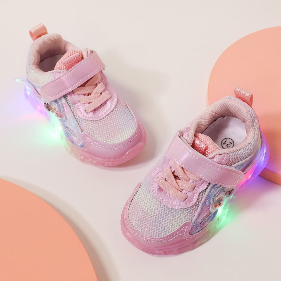 Toddler Mesh Panel LED Sneakers Pink big image 2