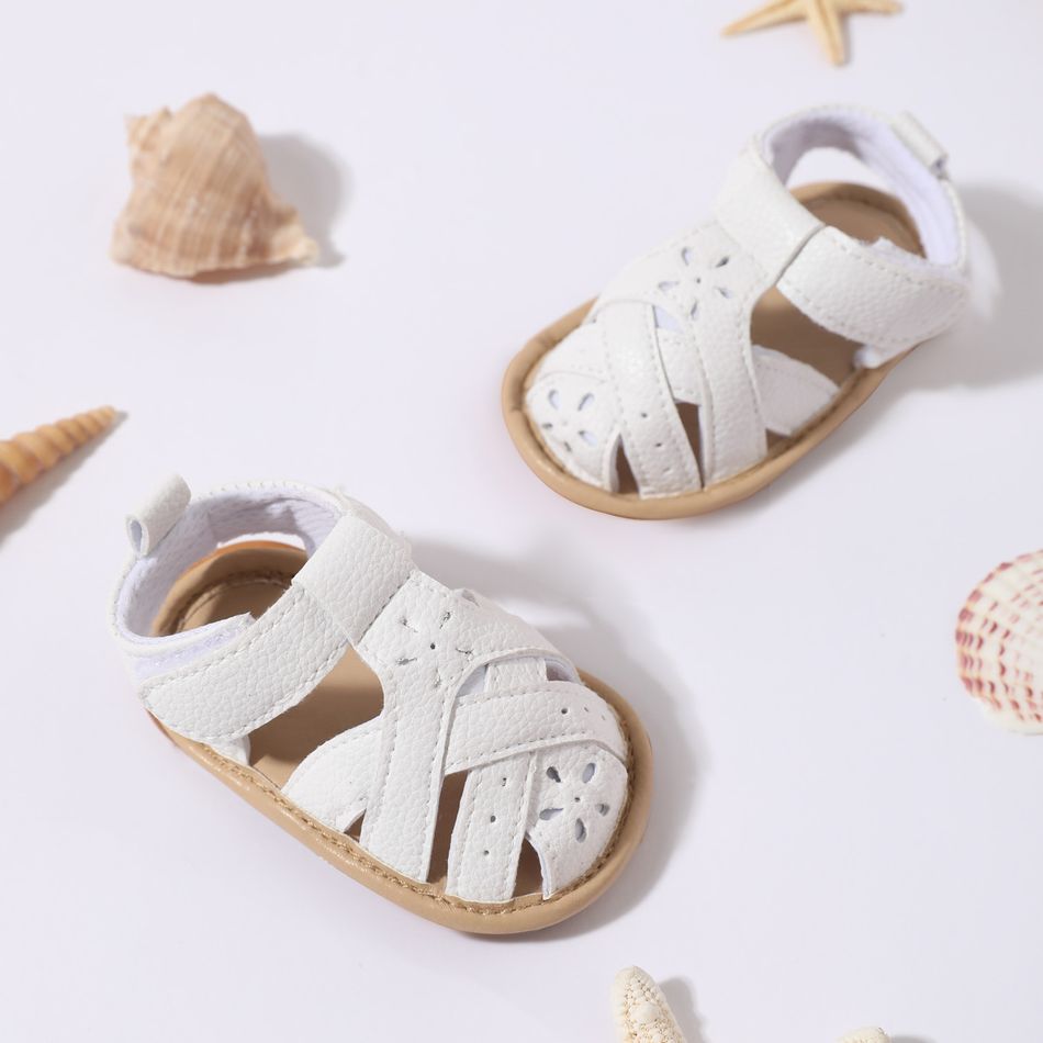 Baby / Toddler Hollow Out Solid Prewalker Shoes White big image 3