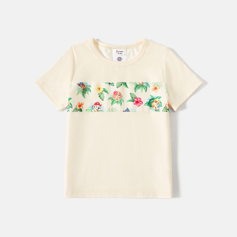 PAW Patrol Family Matching Allover Floral V Neck Flutter-sleeve Dresses and Short-sleeve Tops Sets Apricot big image 6