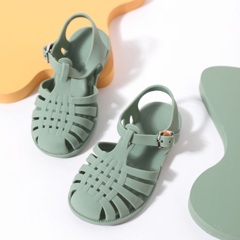 Toddler / Kid Round Toe Gladiator Type Sandals Green