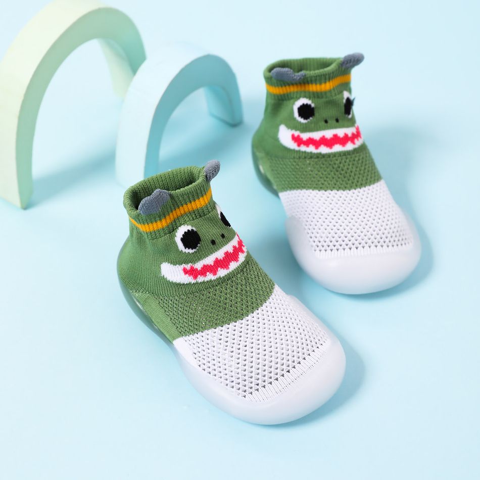 Baby / Toddler Cartoon Pattern Mesh Breathable Non-slip Floor Socks Green