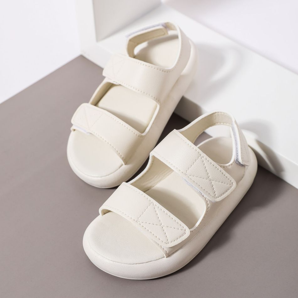 Toddler / Kid Minimalist Solid Velcro Sandals White
