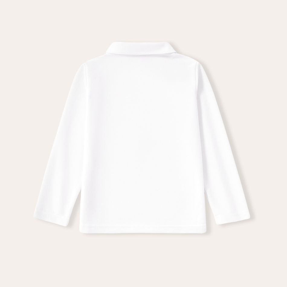 2-pack/1-pack Kid Boy/Kid Girl Long-sleeve Uniform Pique Polo Shirt White big image 3