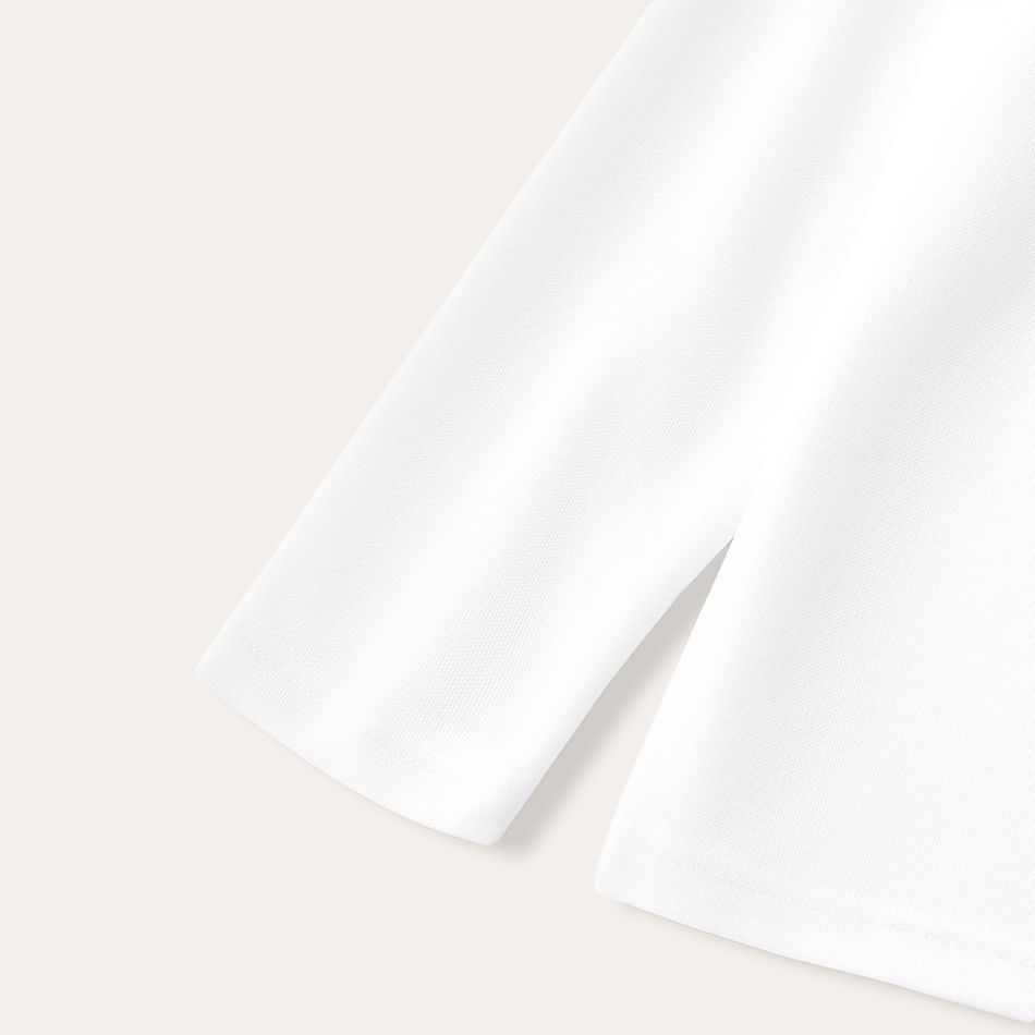 2-pack/1-pack Kid Boy/Kid Girl Long-sleeve Uniform Pique Polo Shirt White big image 4