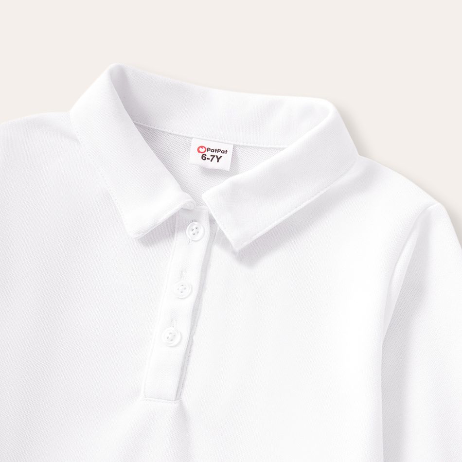 2-pack/1-pack Kid Boy/Kid Girl Long-sleeve Uniform Pique Polo Shirt White big image 2