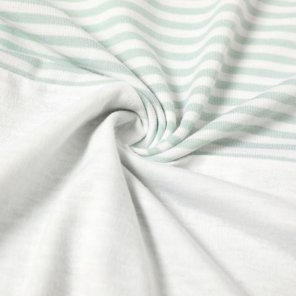 Family Matching Green Short-sleeve Tulip-Hem Dresses and Colorblock T-shirts Sets Mint Green big image 22