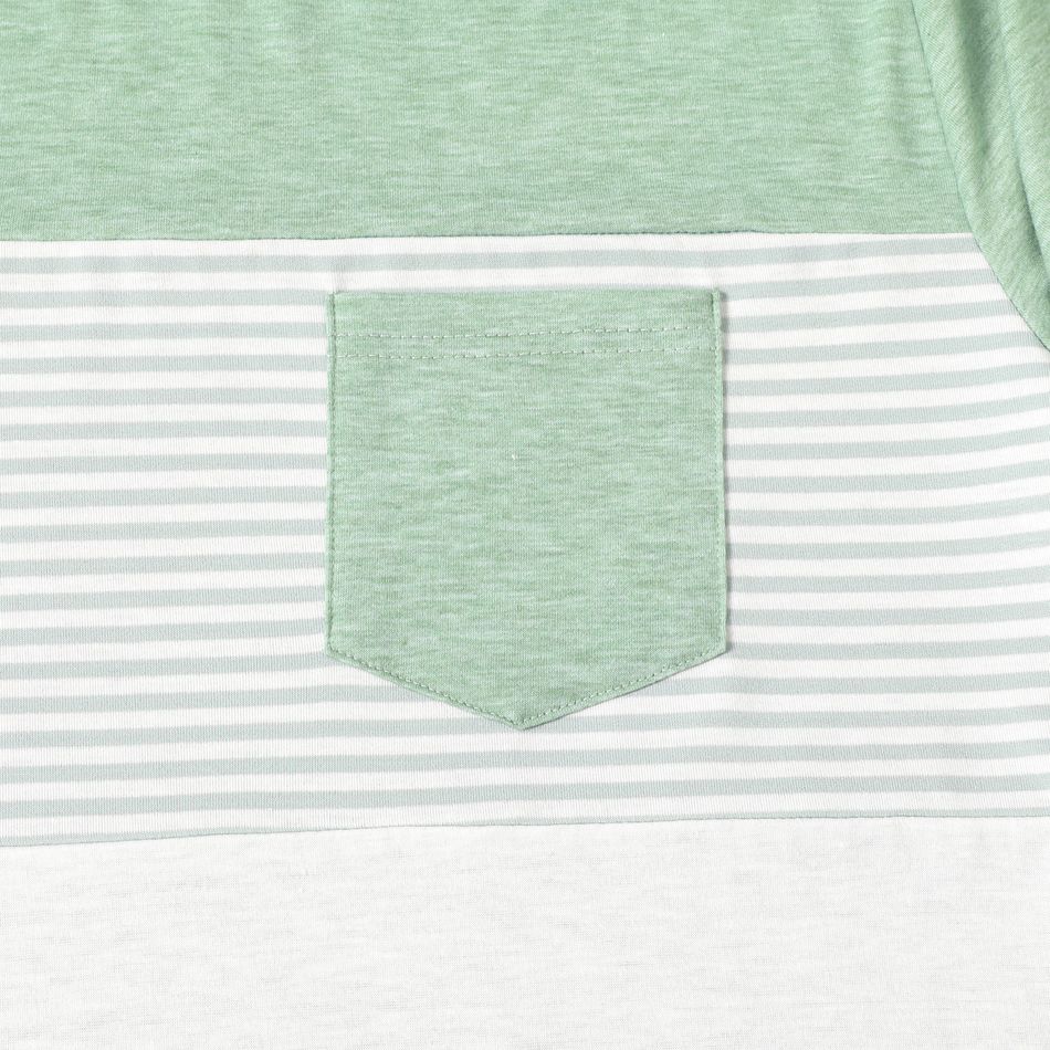 Family Matching Green Short-sleeve Tulip-Hem Dresses and Colorblock T-shirts Sets Mint Green big image 16