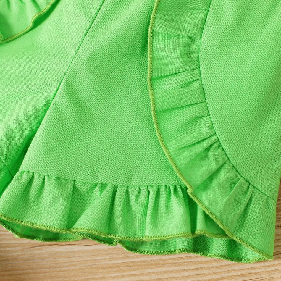 2 unidades Bebé Menina Extremidades franzidas Cato Casual Conjunto para bebé Bloco de Cor big image 5