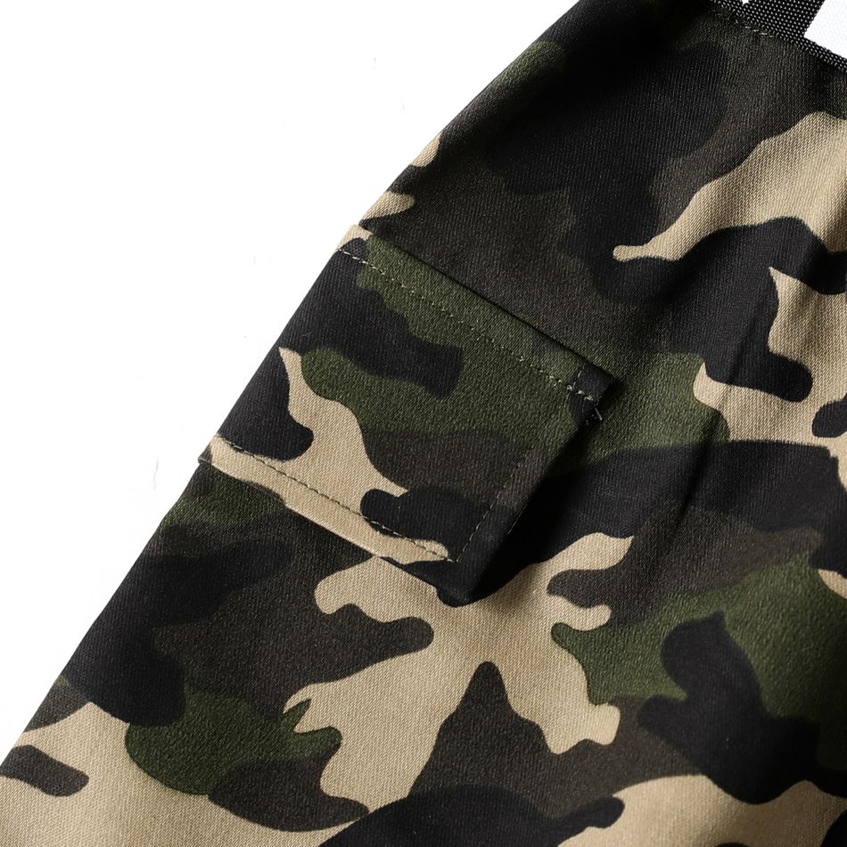 Kid Girl Camouflage Print Elasticized Flap Pocket Design Skirt with Belt CAMOUFLAGE big image 4