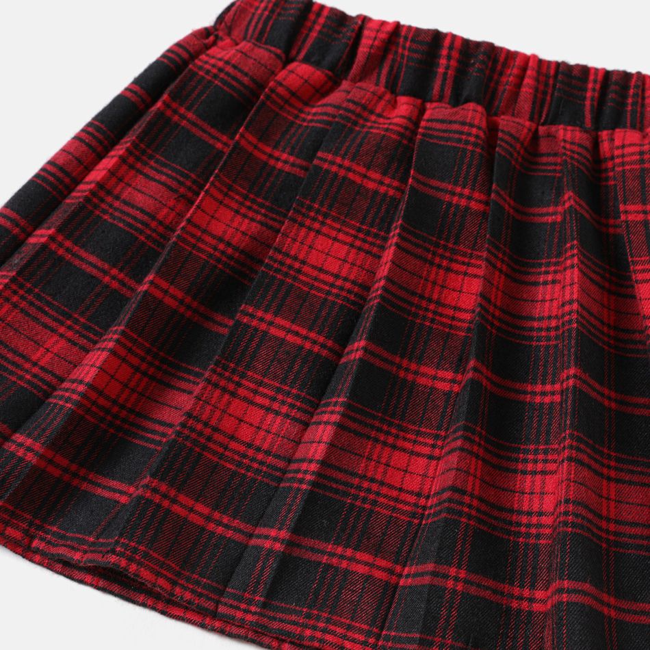 2-Pack Toddler Girl 100% Cotton Elasticized Plaid Skirt Multi-color