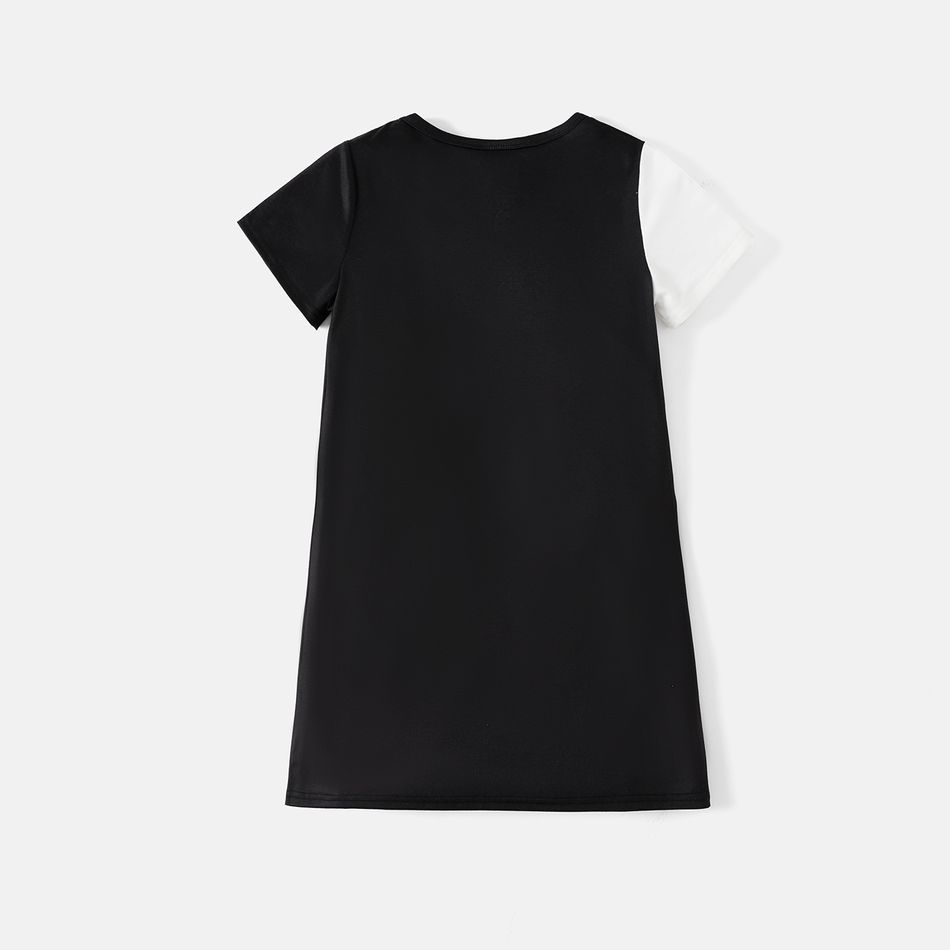 L.O.L. SURPRISE! Kid Girl Colorblock Figure Print Short-sleeve Tee Dress Black big image 6