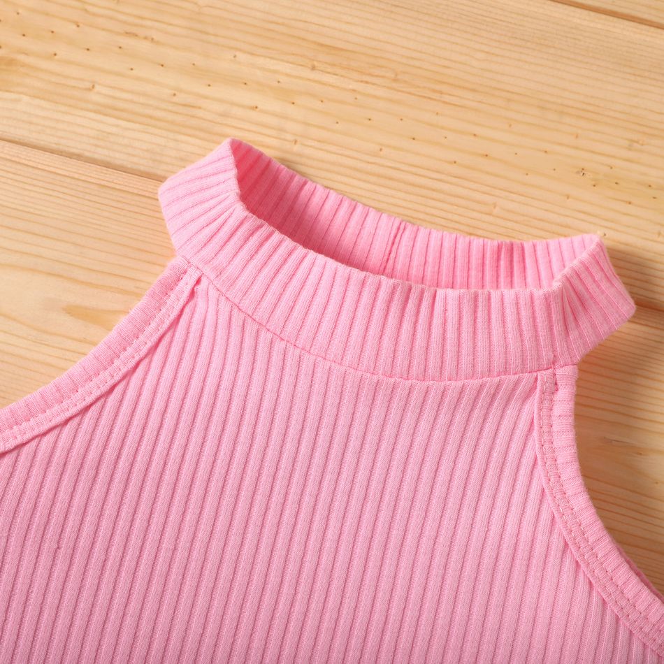 2 unidades Bebé Menina Costuras de tecido Bonito Sem mangas Conjunto para bebé Rosa big image 3